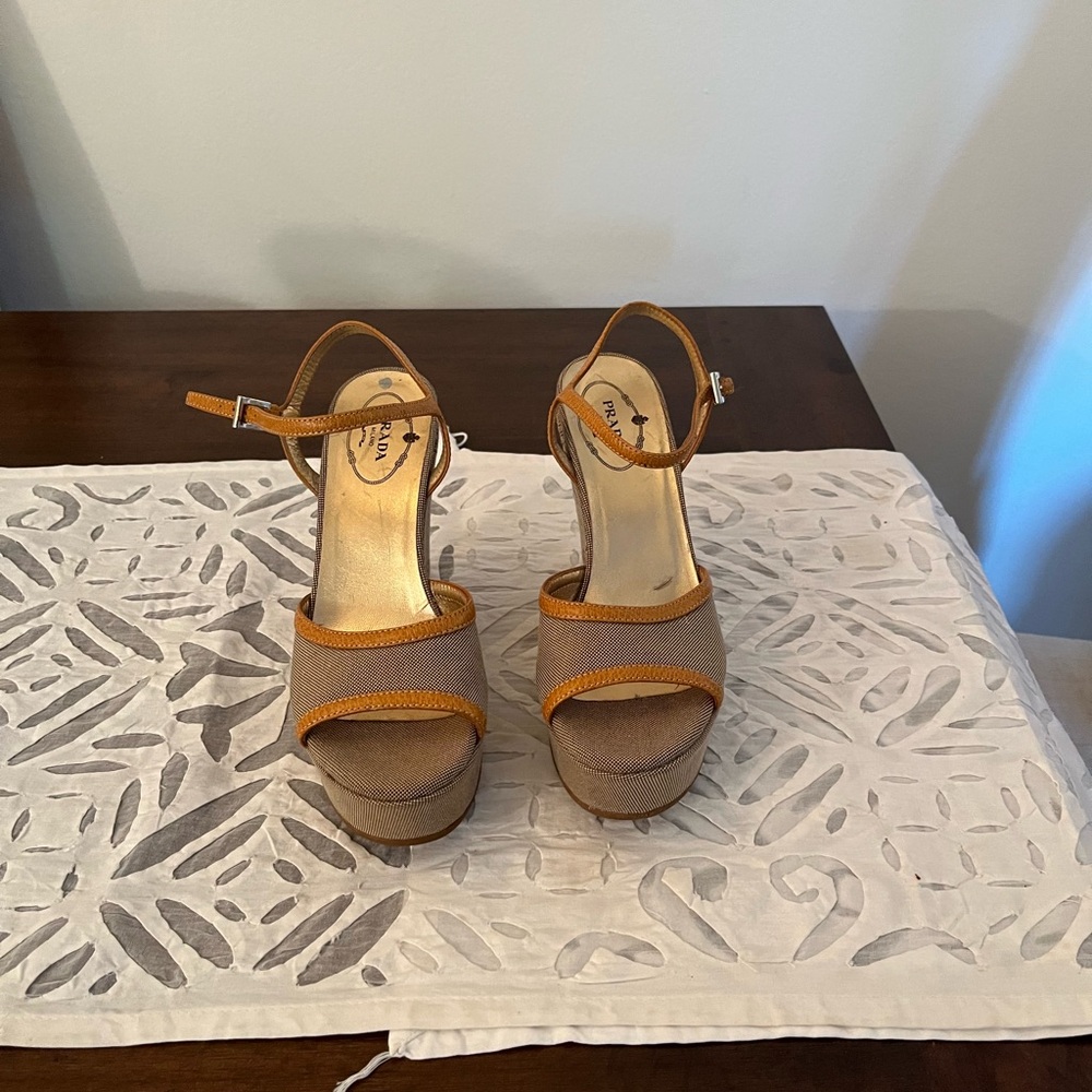 Vintage Prada wedge sandals